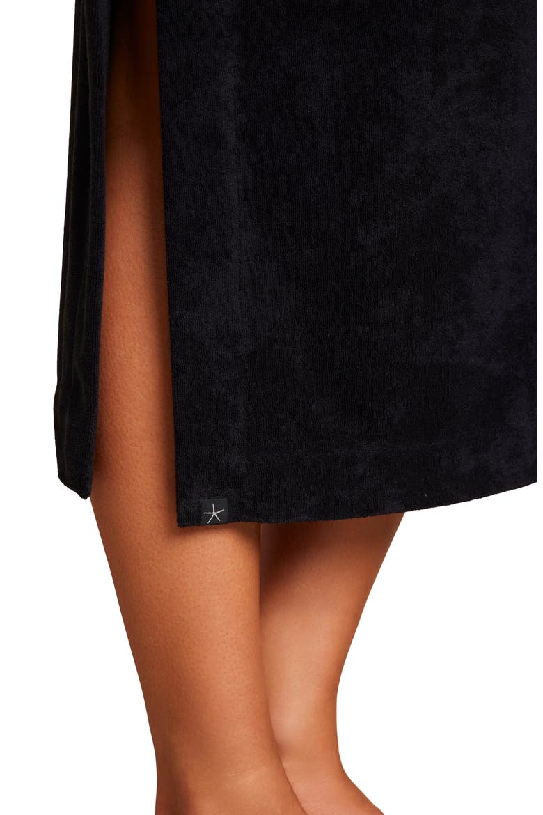 Cozy Terry® Double V Caftan Nightgown, Alternate, color, BLACK