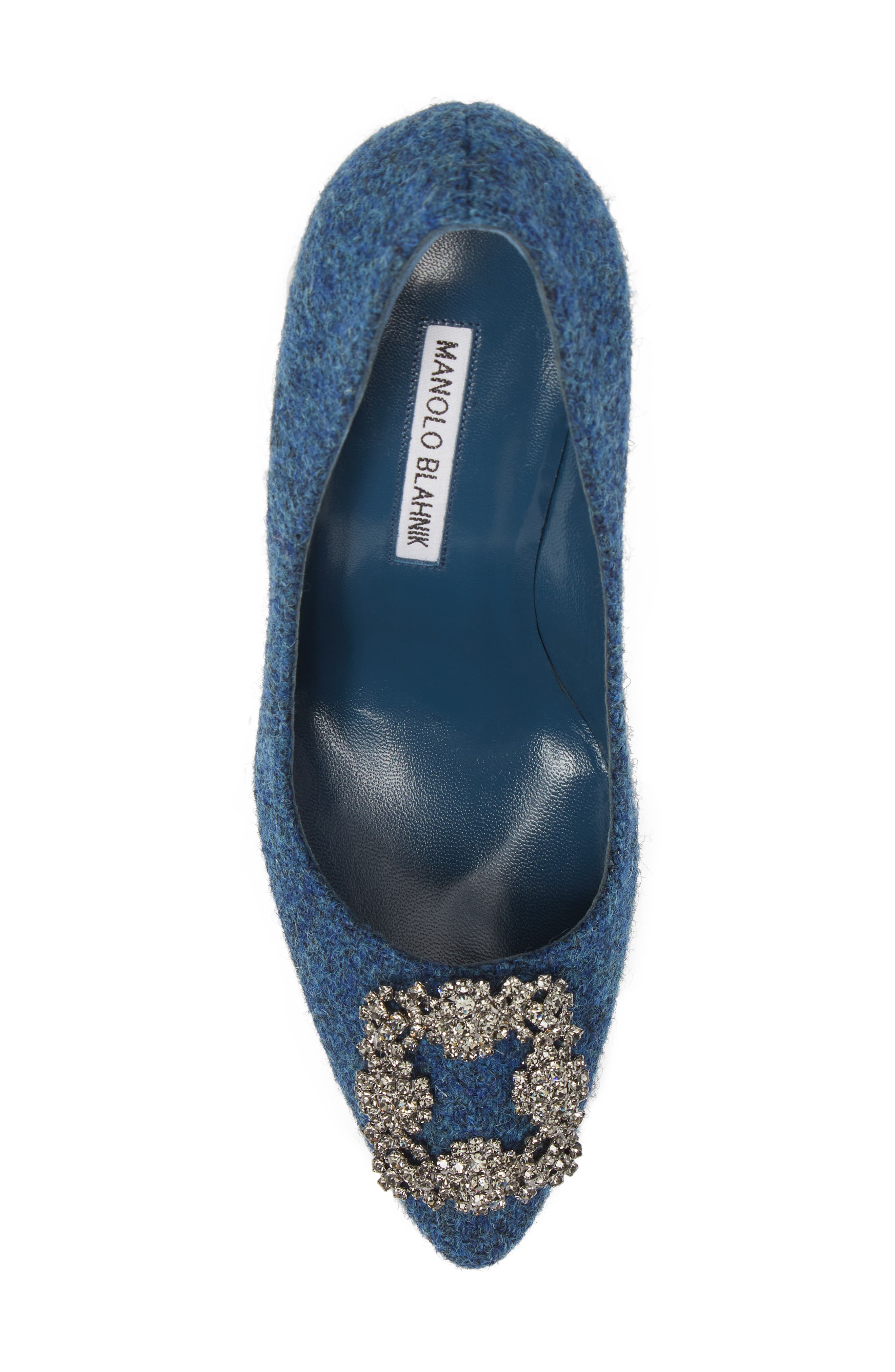 Manolo Blahnik Hangisi Jewel Buckle Pump, Alternate, color, 