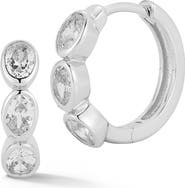 GLAZE JEWELRY Bezel Set Cubic Zirconia Small Hoop Earrings