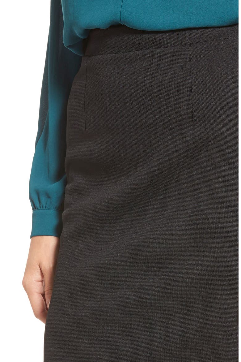 Zip Back Knit Pencil Skirt, Alternate, color, black