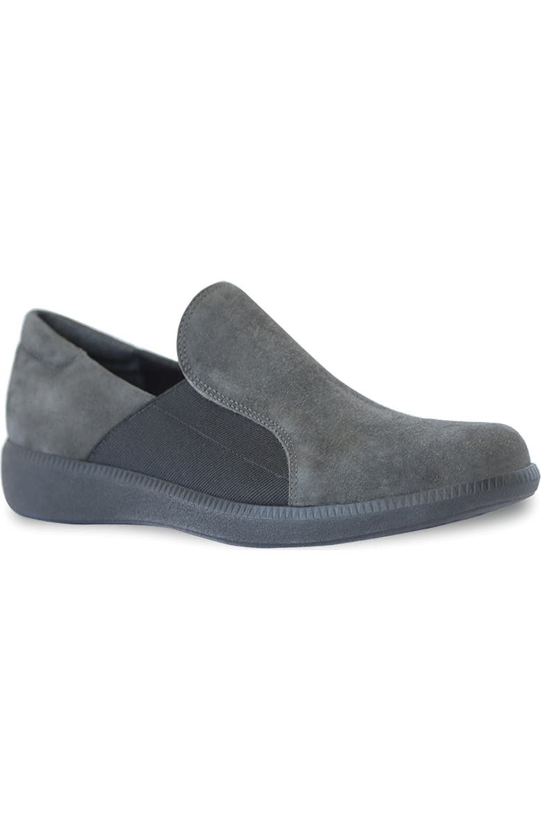 Munro Clay Wedge Slip-On Sneaker, Main, color, Grey Suede