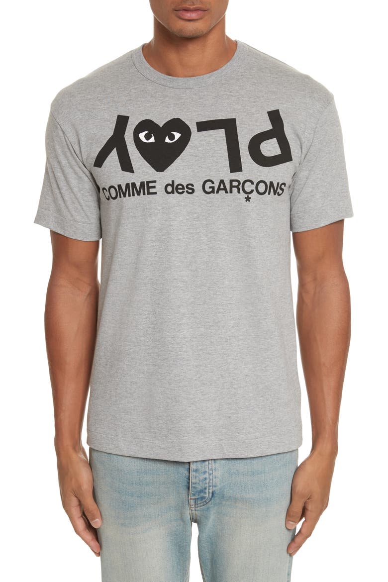 Upside Down Graphic Tee, Main, color, GREY
