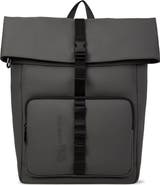 Karl Lagerfeld Jeans Men's Coated Faux-Leather Roll Top Backpack