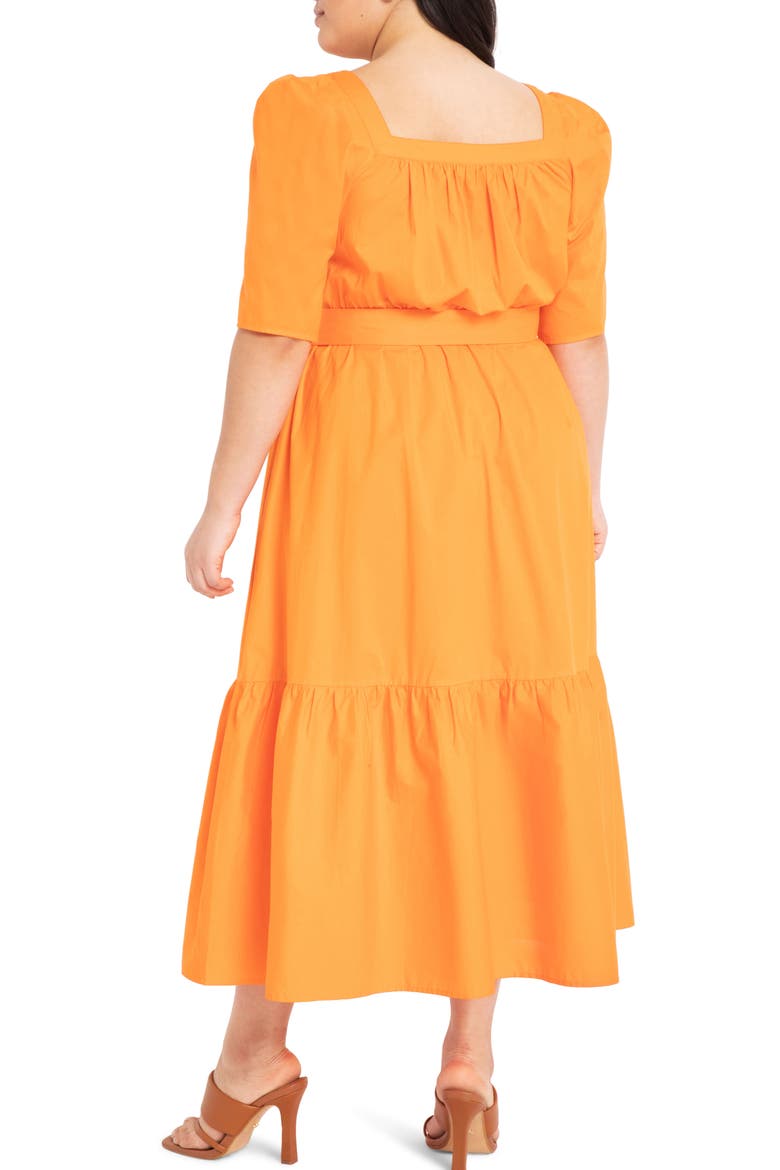 Belted Stretch Poplin Dress, Alternate, color, AMBER GLOW