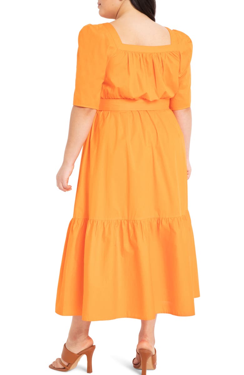 ELOQUII Belted Stretch Poplin Dress, Alternate, color,