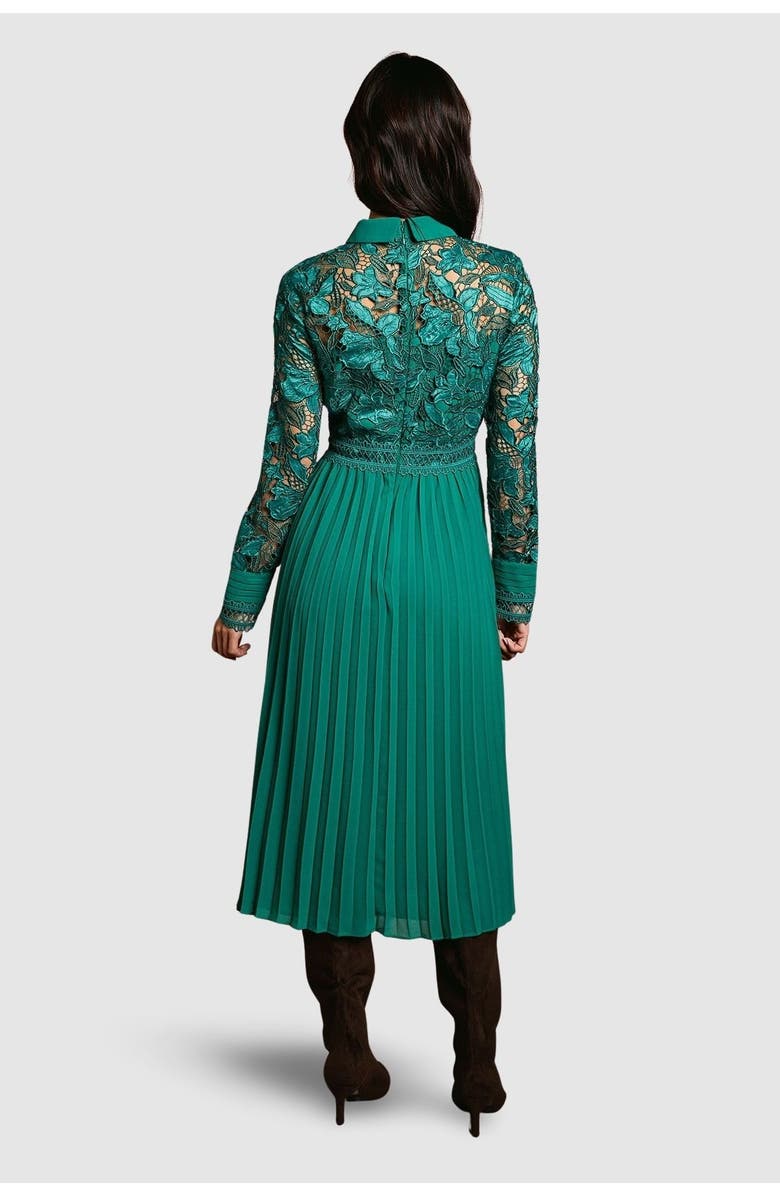Coast Petite Lace Shirt Dress, Alternate, color, Emerald