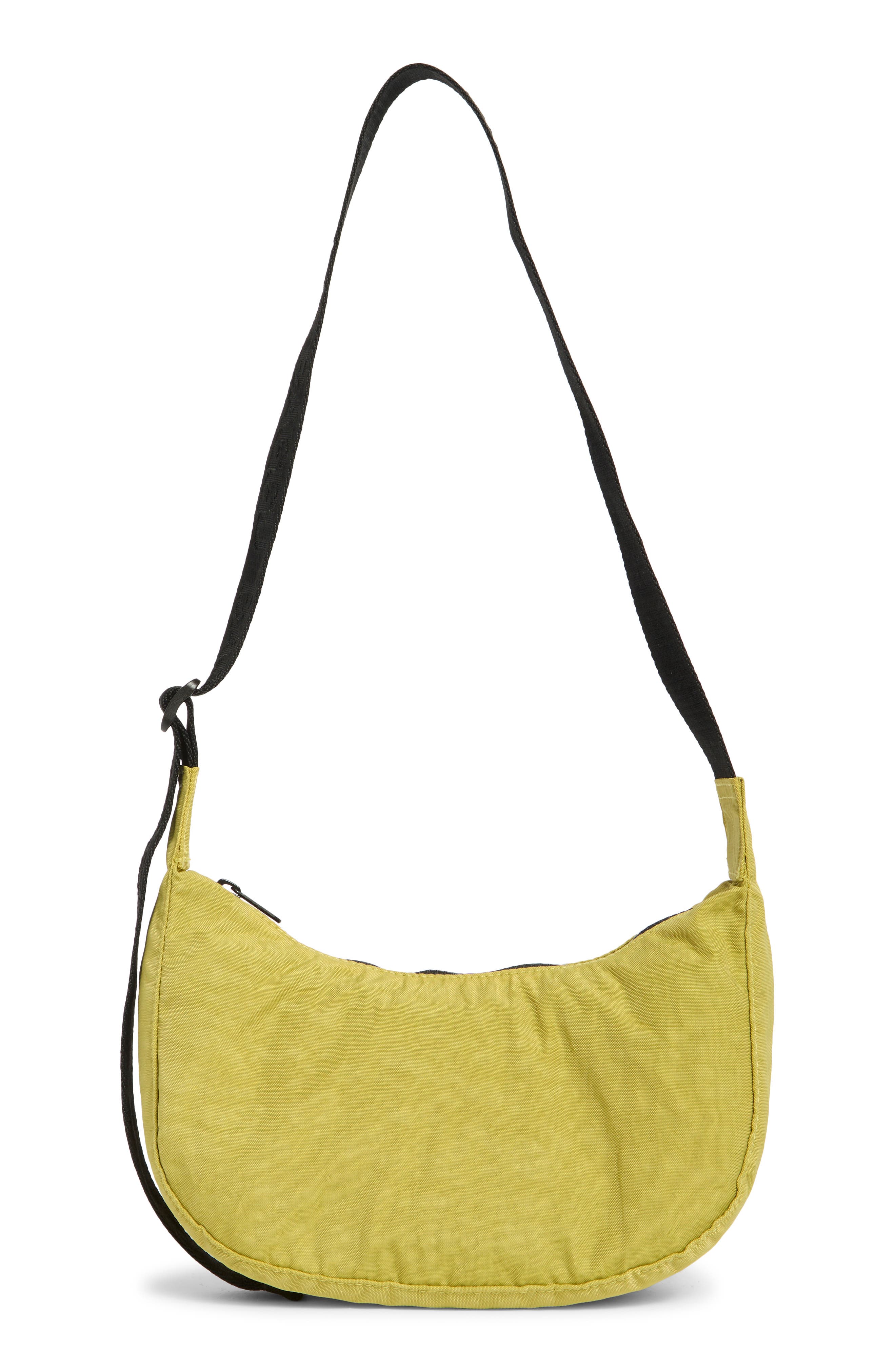 Baggu Small Recycled Nylon Crescent Crossbody Bag, Main, color, Lemongrass