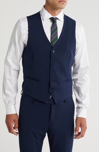 Skinny Fit Solid Stretch Three Piece Suit