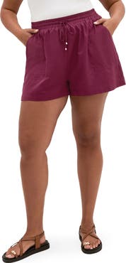 City Chic Lola Cotton Drawstring Shorts