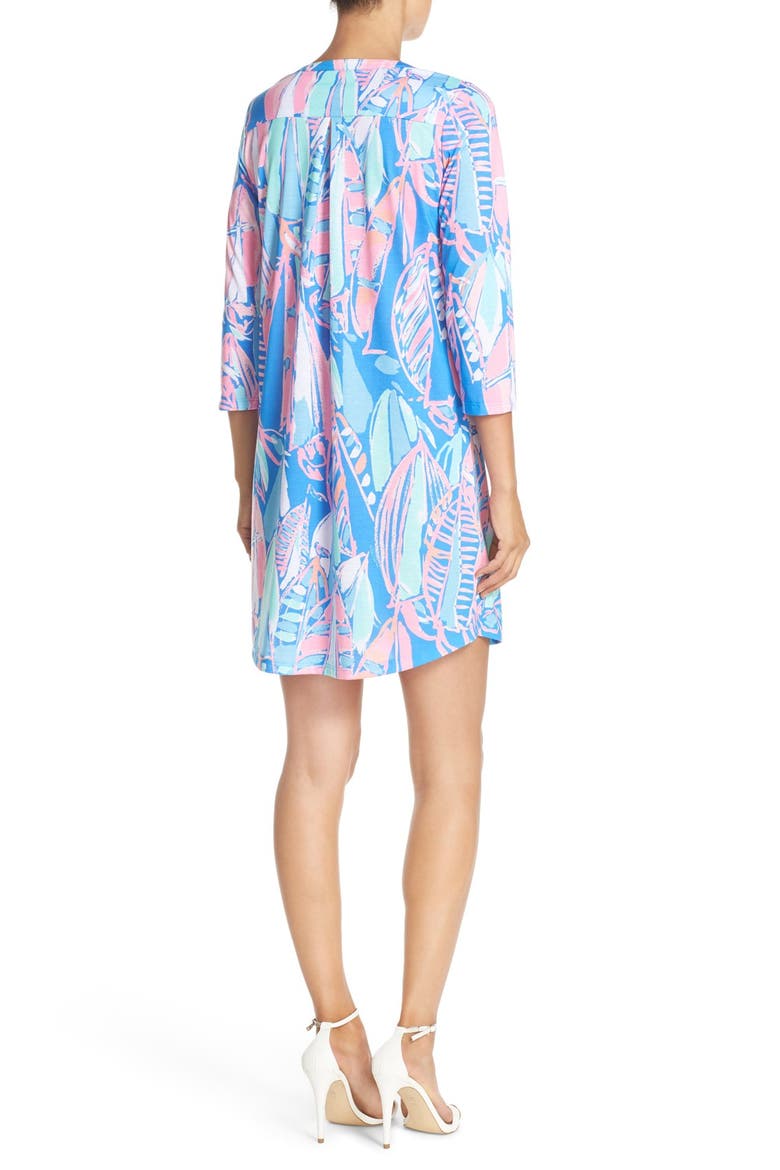 'Ali' Print Pima Cotton Shirtdress, Alternate, color, BAY BLUE OUT TO SEA