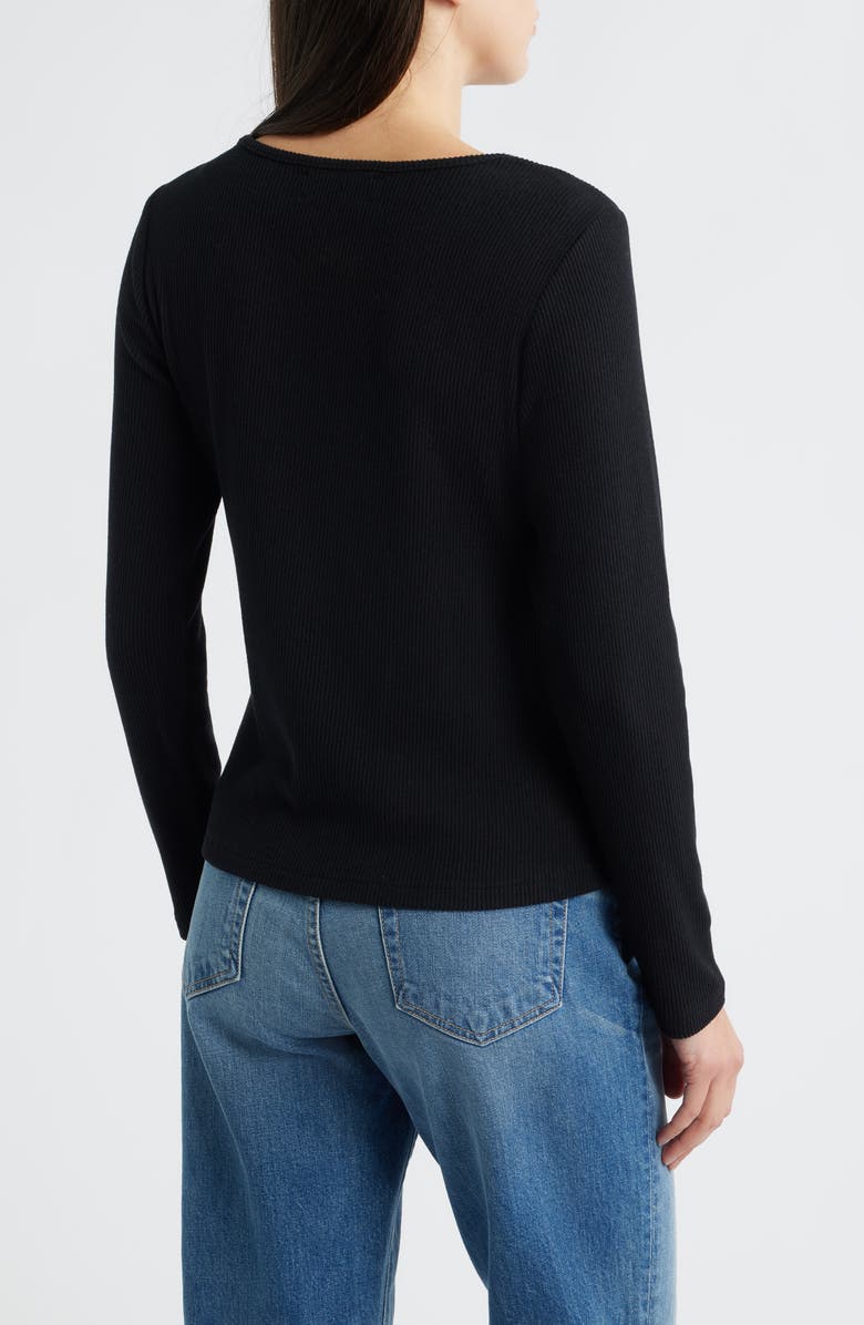 CITY BLUES Cutout Rib Top, Alternate, color, Black