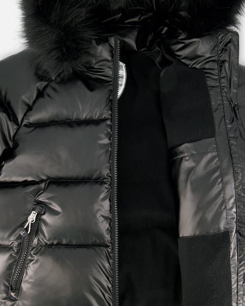 Deux Par Deux Quilted Bomber-style Winter Coat In Black