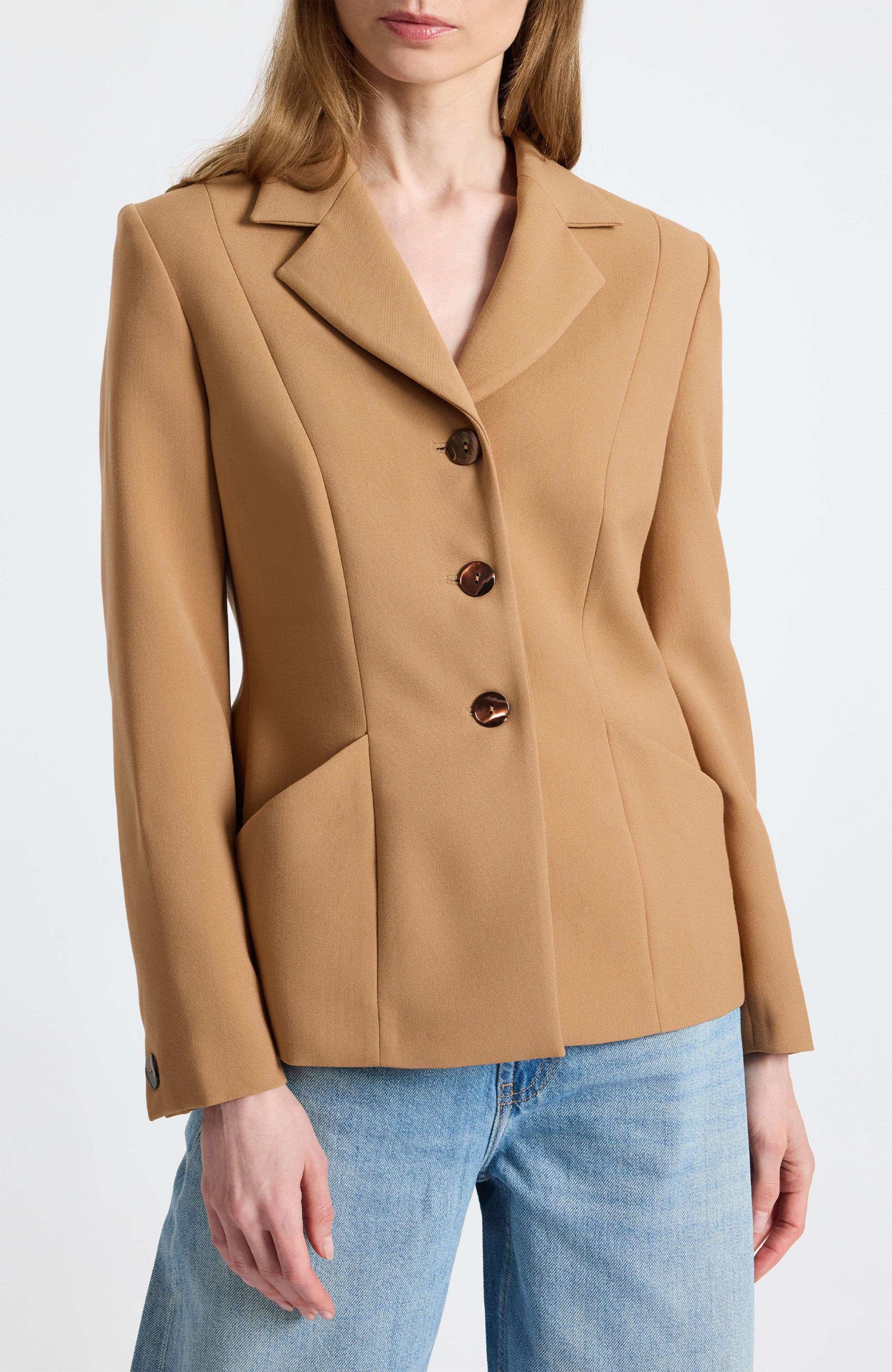 Febe Crepe Jacket with Bucket Pockets
