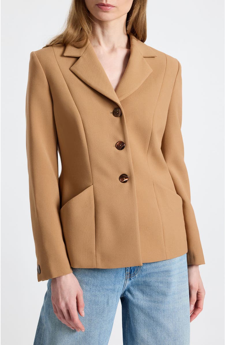 Santorelli Febe Crepe Jacket with Bucket Pockets, Main, color, Dune Sand