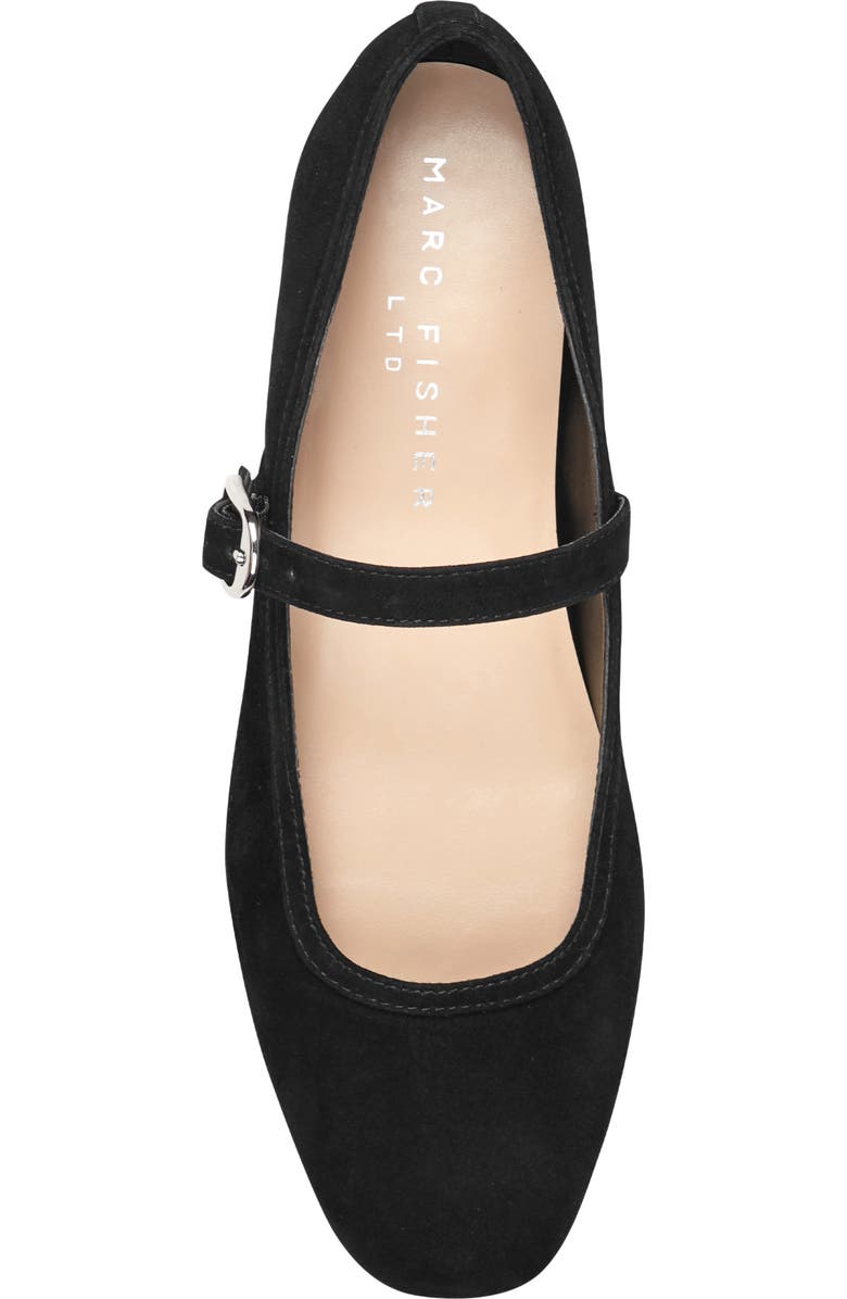 Marc Fisher LTD Garissa Mary Jane Flat, Alternate, color, Black Nubuck Leather