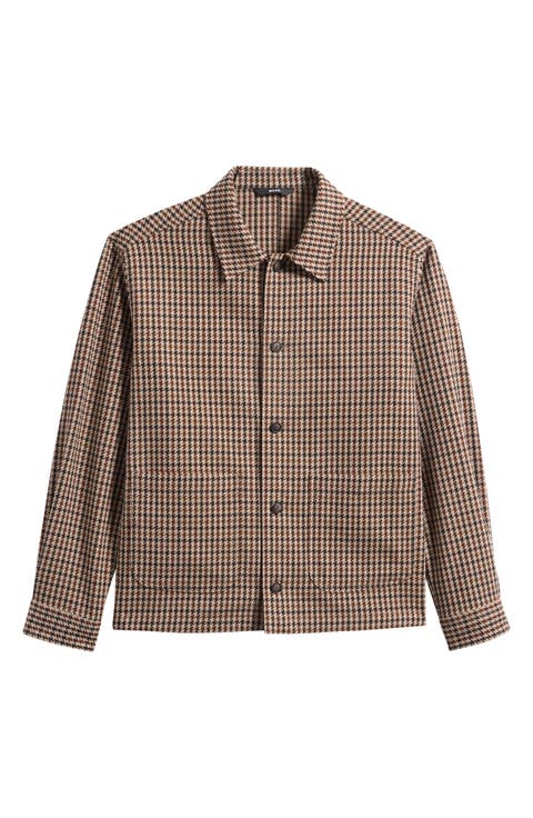 C-Carper Houndstooth Virgin Wool & Cotton Shirt Jacket