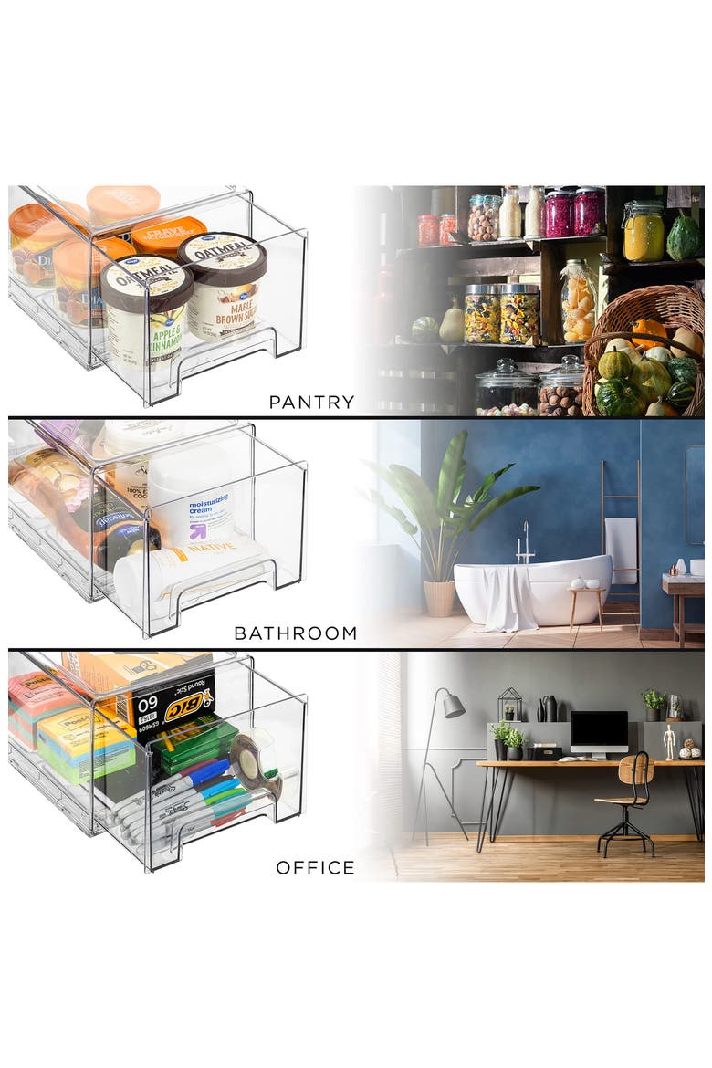 Set of 6 Large Fridge Storage Drawers, Alternate, color, NO COLOR