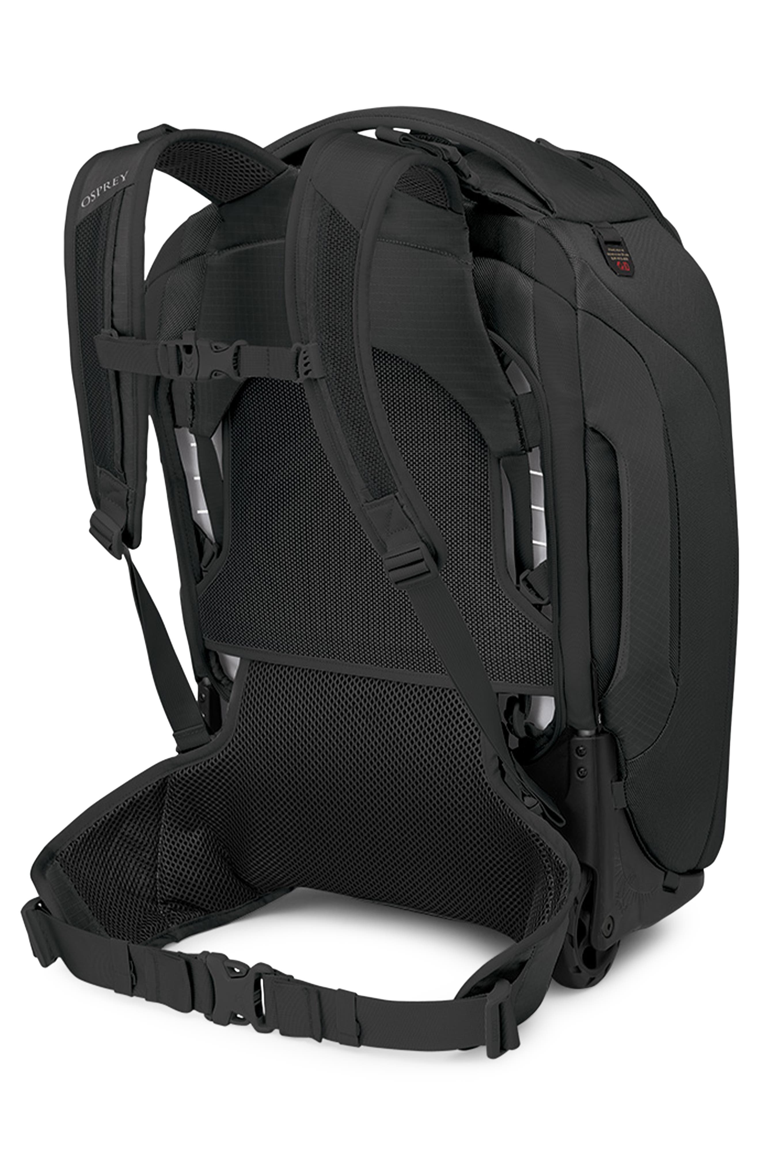 Osprey Sojourn 22-Inch 45-Liter Wheeled Recycled Nylon Travel Pack, Alternate, color, Black