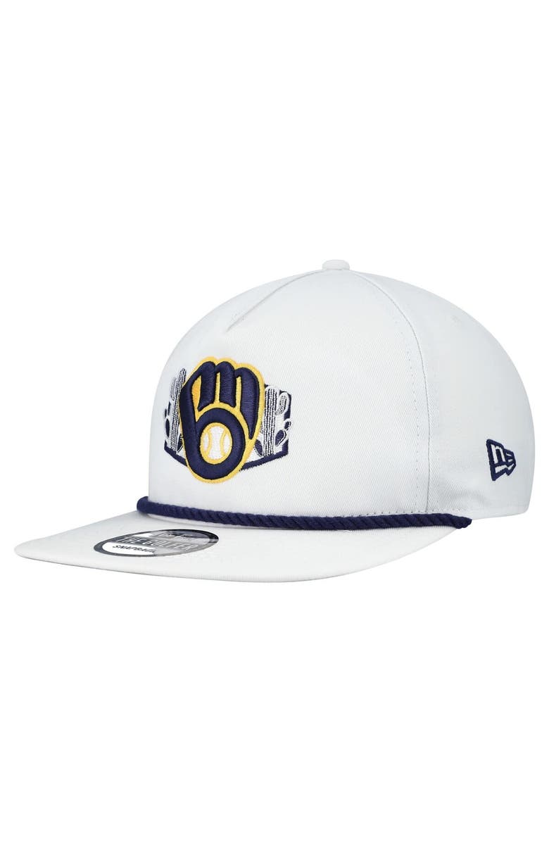 New Era Men's New Era  White Milwaukee Brewers 2025 Spring Training Palm Golfer Snapback Hat, Alternate, color, White