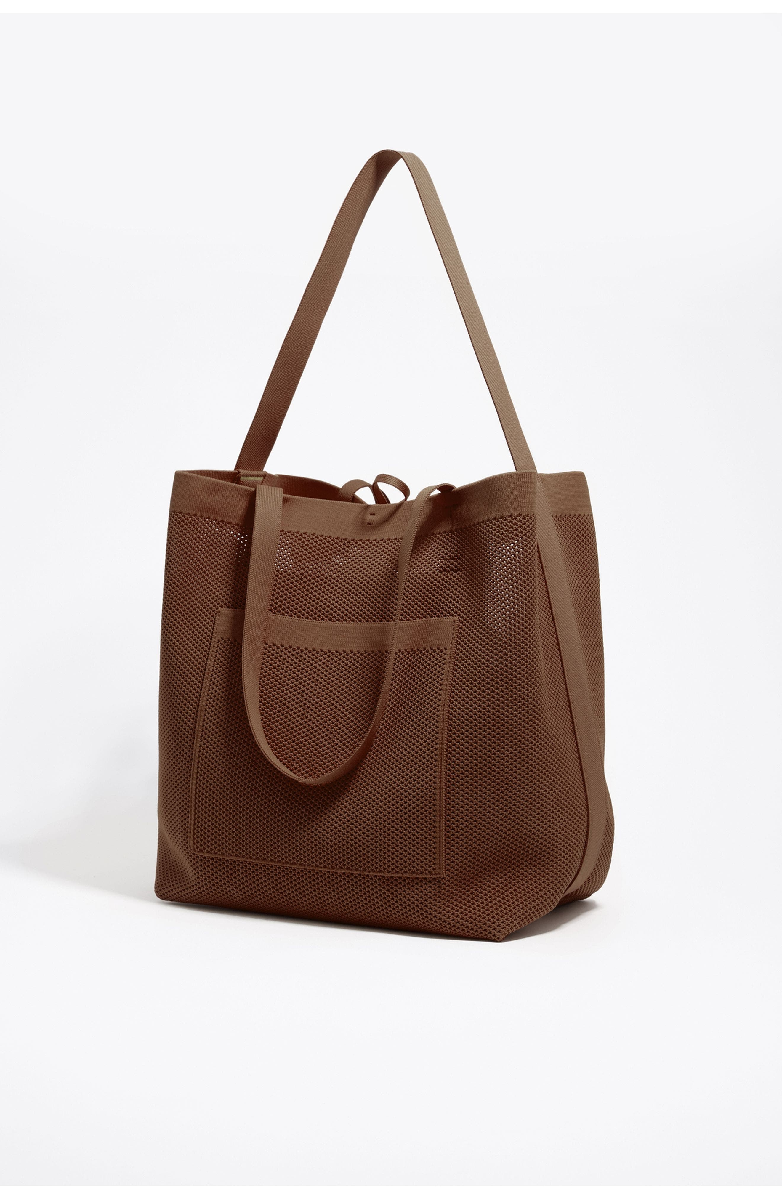 Large Flyknit Shopper Bag, Alternate, color, BROWN