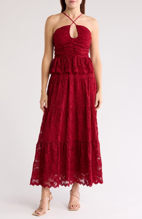 Scallop Lace Midi Dress