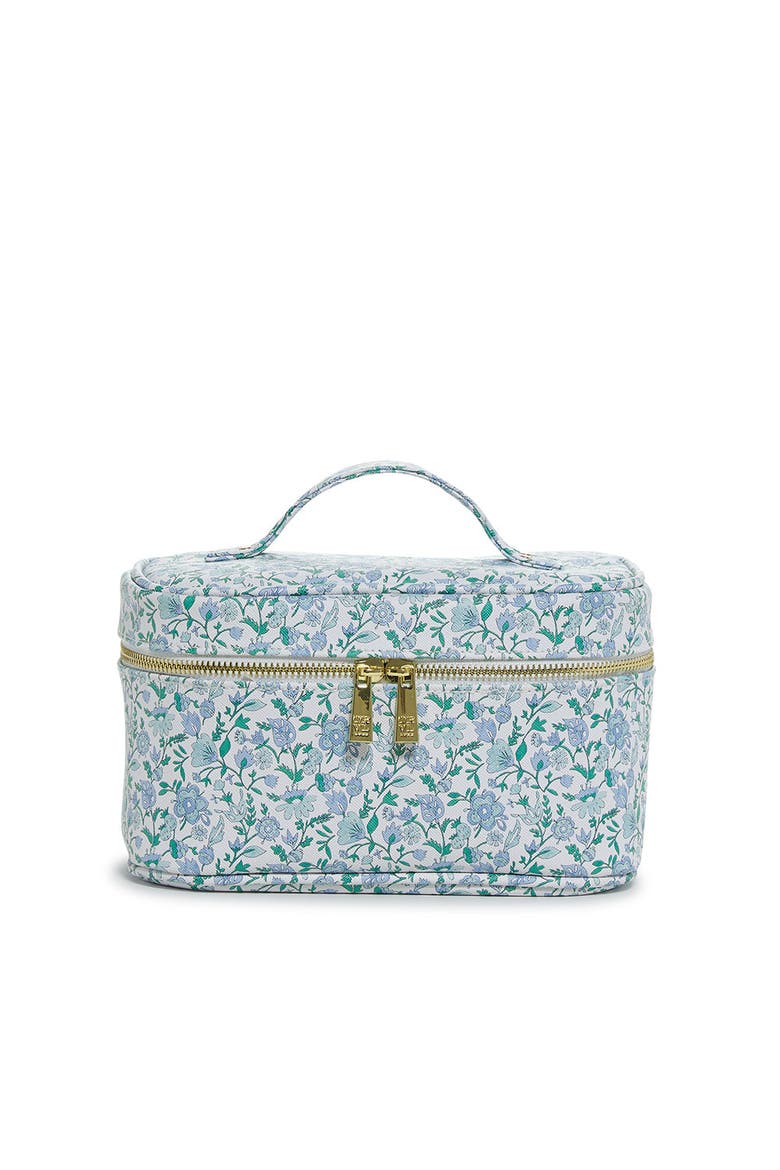 Hamptons Floral Train Case, Main, color, Blue
