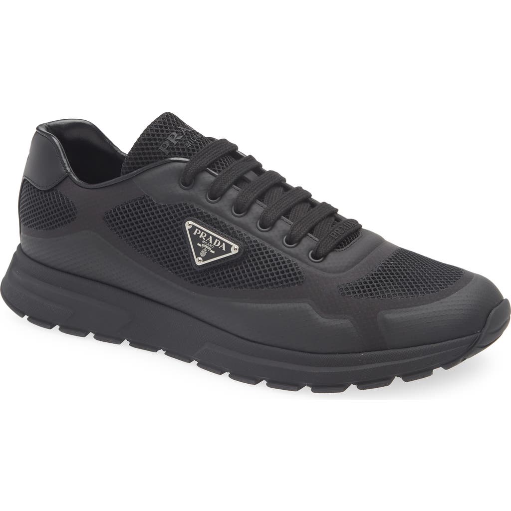 Prada Sneakers Prax 2.0 In Black Fabric And Mesh Men In Black