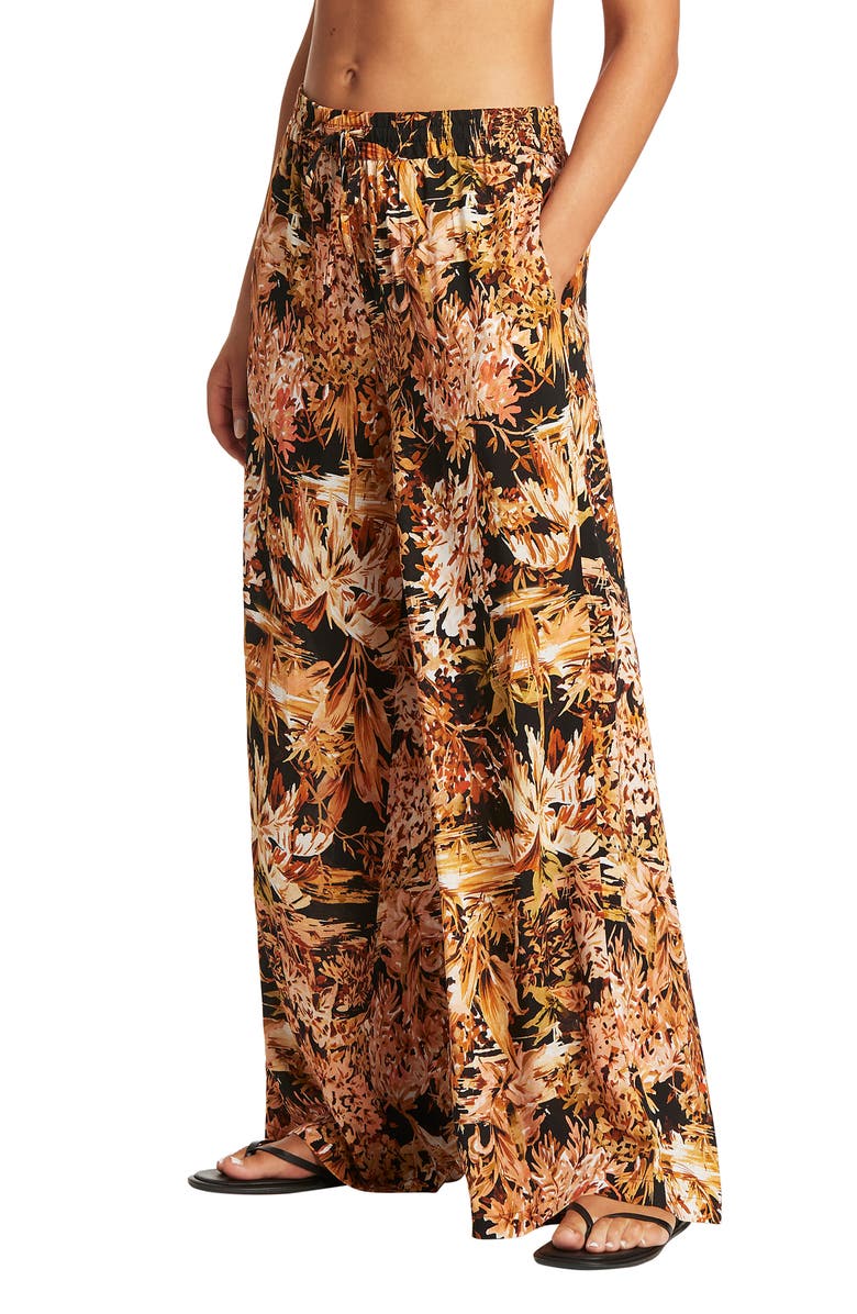 Sea Level Cover-Up Palazzo Pants, Alternate, color, 