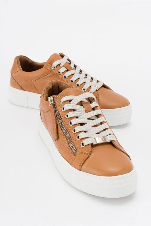 Beryl Leather Zip Sneaker