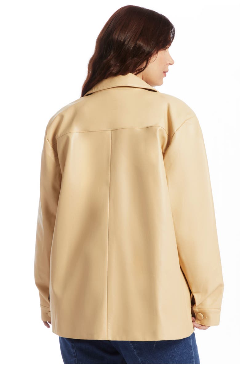 June + Vie Relaxed Faux Leather Blazer, Alternate, color, Pebble