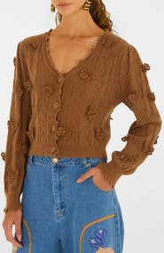 FARM Rio Richielieu 3-D Butterfly Detail Cardigan