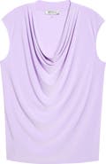 KASPER Cowl Neck Cap Sleeve Top