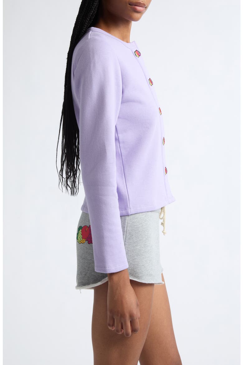 Fruit of the Loom Snap Terry Cardigan, Alternate, color, LAVENDER
