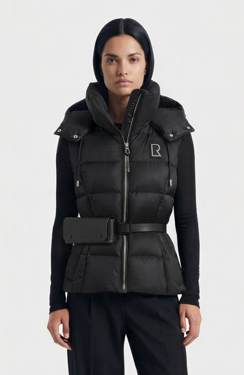 Rudsak Cassidy Women's Down Vest with Removable Hood & Pouch Belt in Black at Nordstrom, Size X-Small