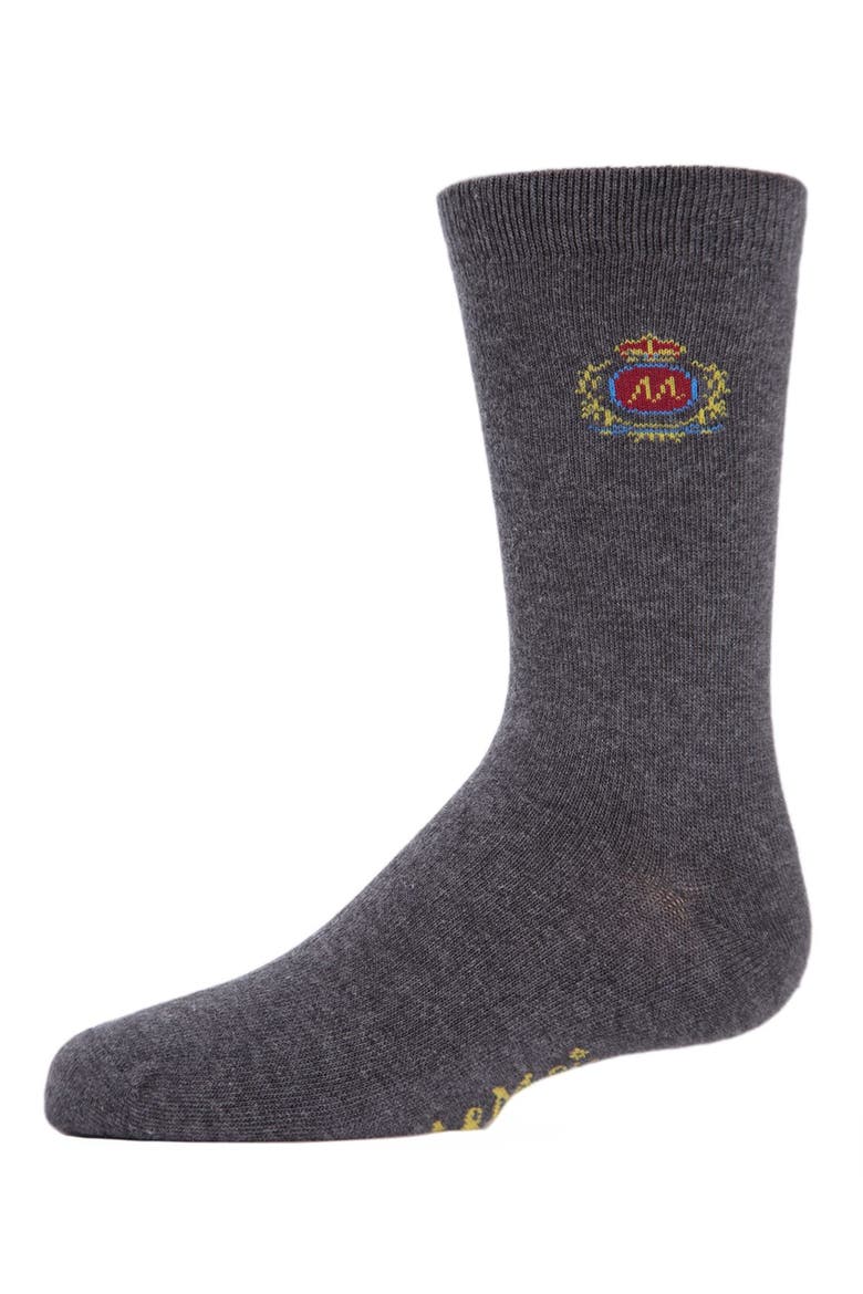 Sophisti-Crest Mercerized Crew Socks, Main, color, Gray