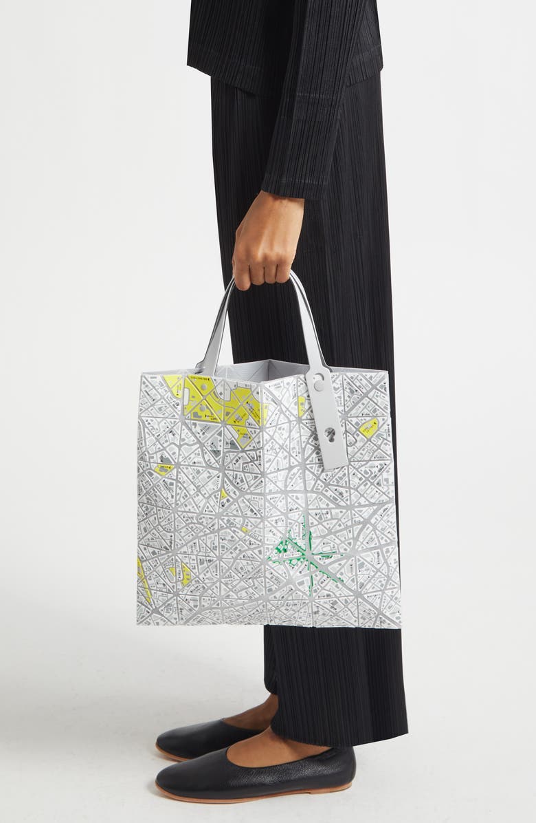 Bao Bao Issey Miyake Map Print Tote, Alternate, color, White