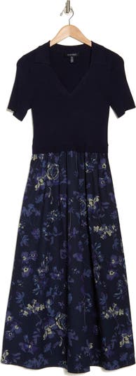 Collared Mixed Media Dress