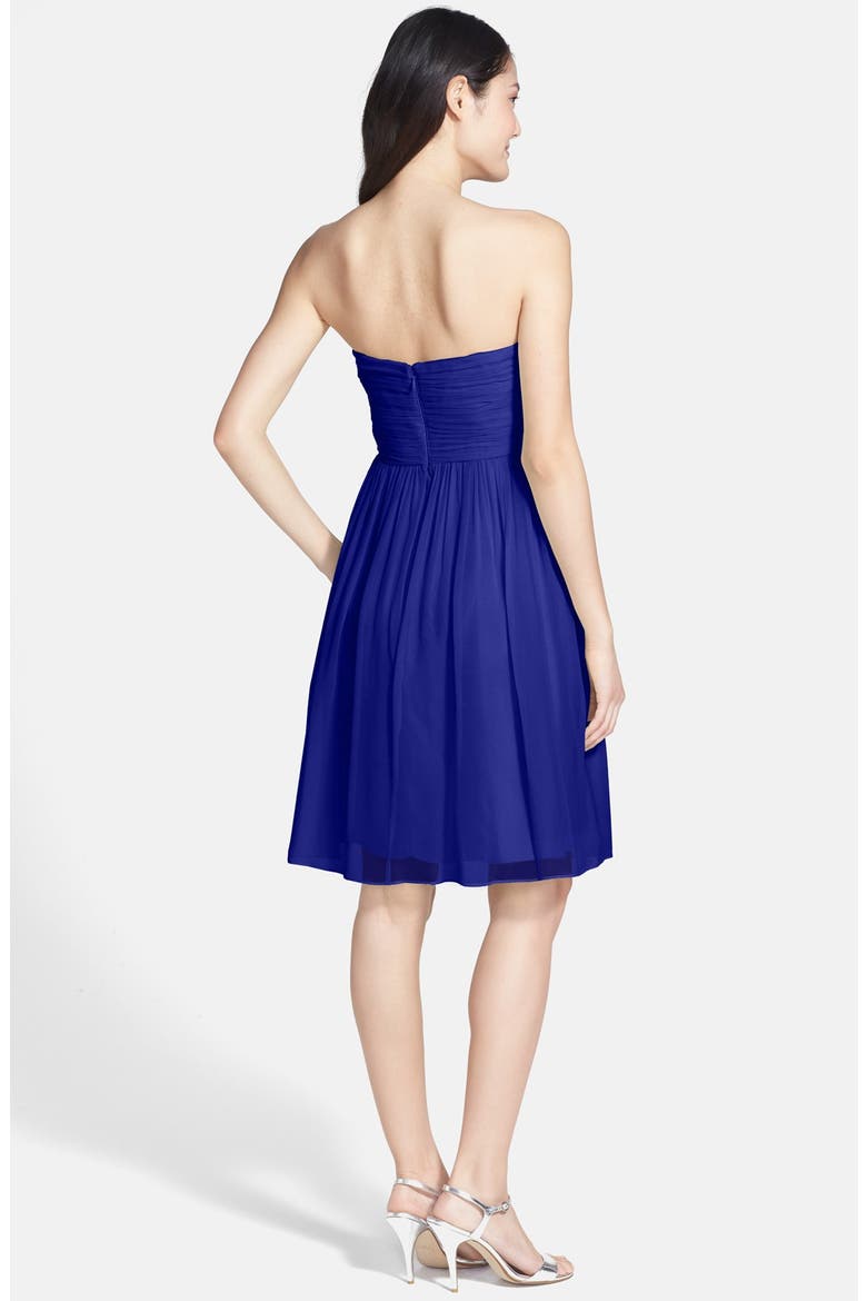 'Morgan' Strapless Silk Chiffon Dress, Alternate, color, ROYAL
