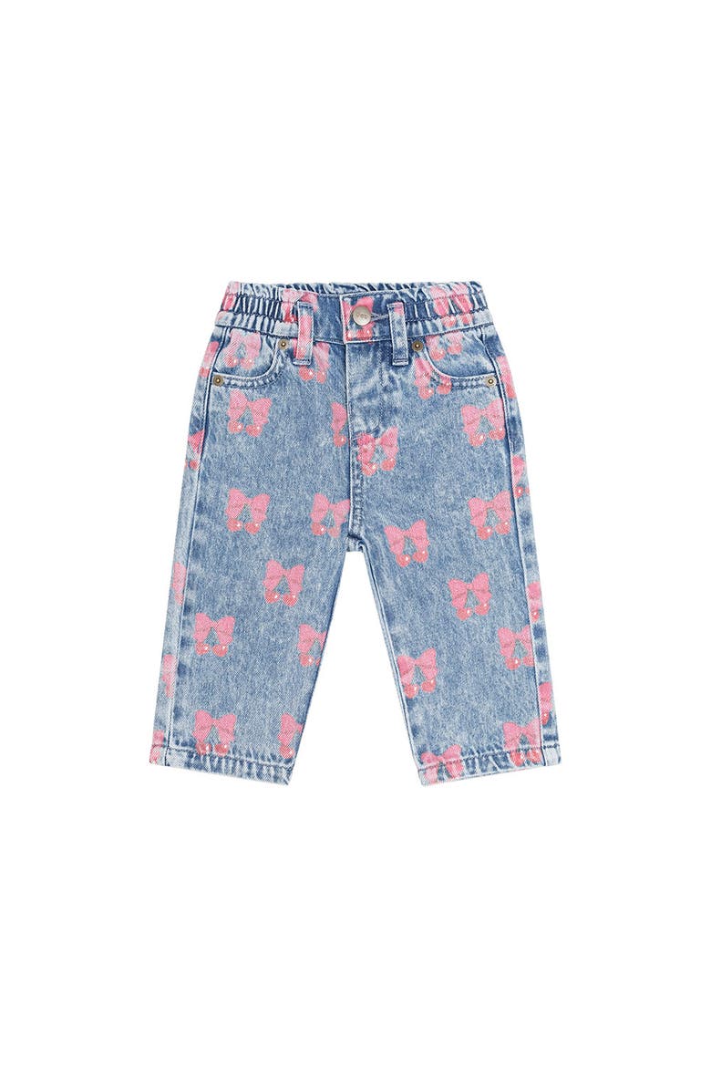 Dreamy Denim Cherry Paperbag Pant (Baby), Main, color, Multi Denim