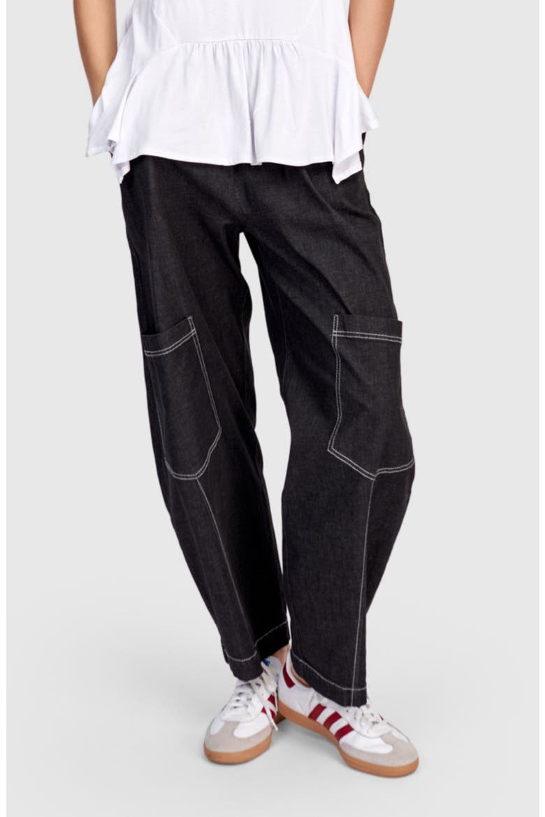 Papaya Relaxed Pants, Alternate, color, Black Denim