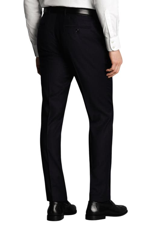 Charles Tyrwhitt Stretch Wool Trousers In Blue