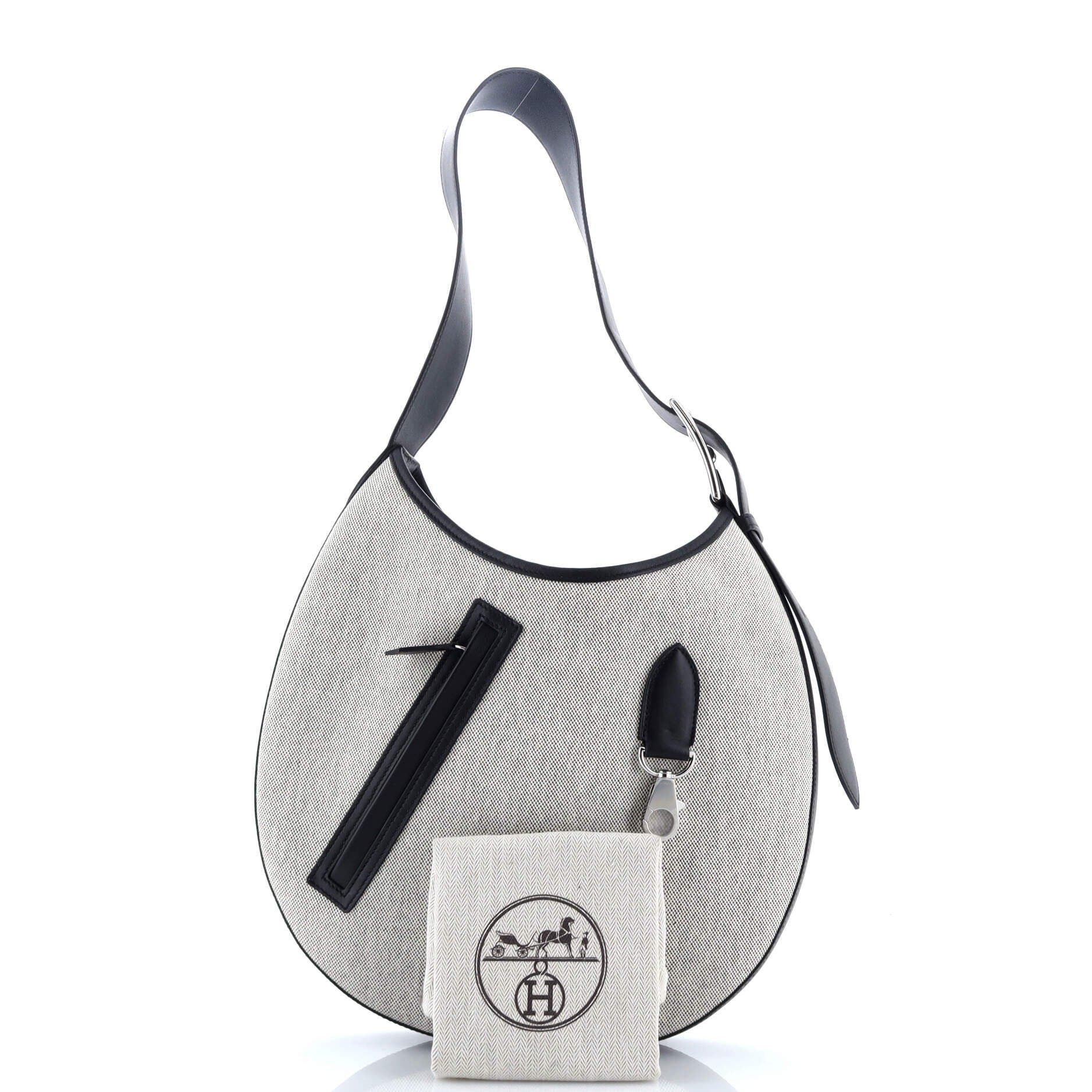 Pre-Owned Hermes Arcon Bag Toile and Leather, Alternate, color, Black