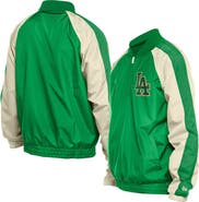 New Era Men's New Era Kelly Green Los Angeles Dodgers St. Patrick's Day Ripstop Raglan Quarter-Zip Windbreaker