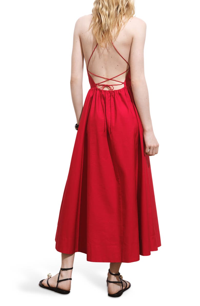 MANGO Sleeveless Fit & Flare Maxi Dress, Alternate, color, Dark Orange