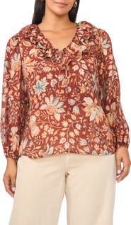 Vince Camuto Ruffle V-Neck Top