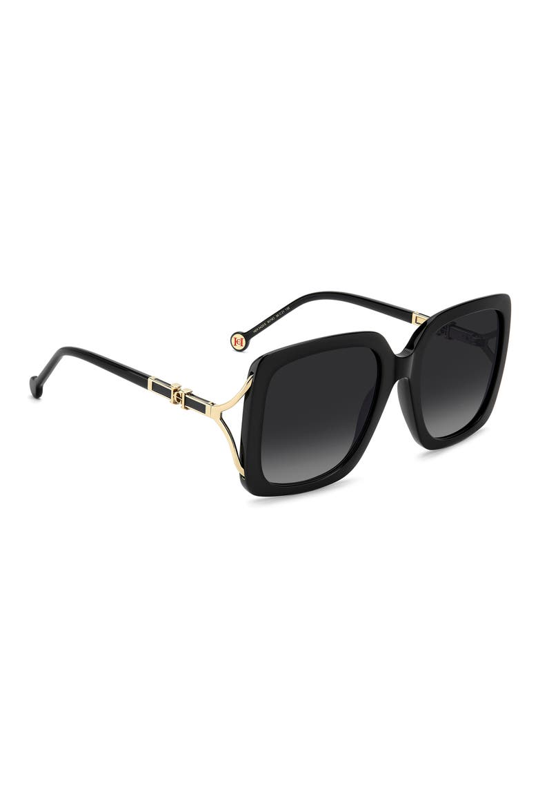 Her 56mm Square Sunglasses, Alternate, color, BLACK/ DARK GREY SF
