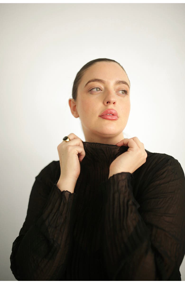 BAACAL Esme Pleated Funnel Neck Top, Alternate, color, Black