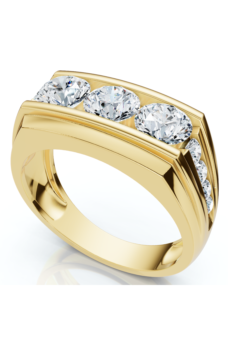 Men's 2Ct Diamond Accented Wedding Anniversary Ring 14k Gold Lab Grown FG/VS, Main, color, 14k Yellow Gold