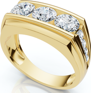 Bliss Diamond Men's 2Ct Diamond Accented Wedding Anniversary Ring 14k Gold Lab Grown FG/VS