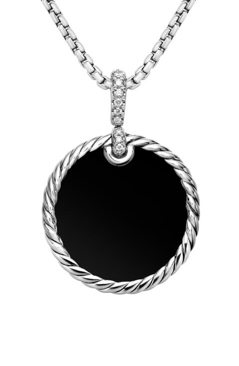 Elements Reversible Disc Pendant with Pavé Diamonds